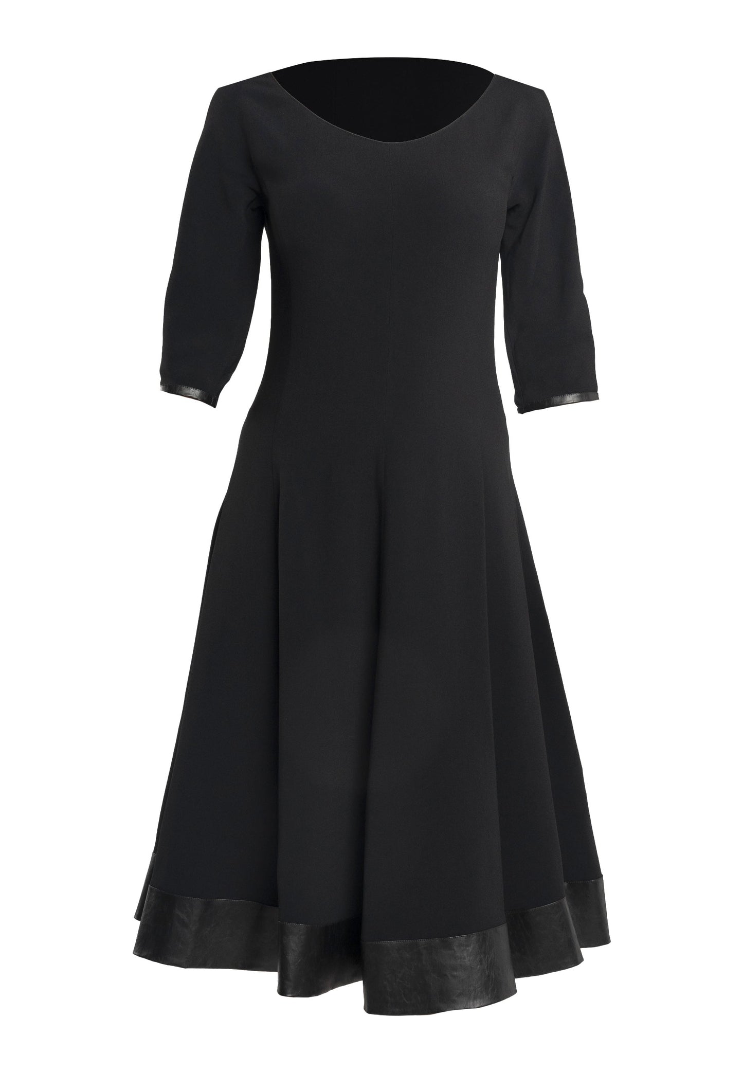 Robe mi-longue noire Giove - Style moderne et élégance féminine