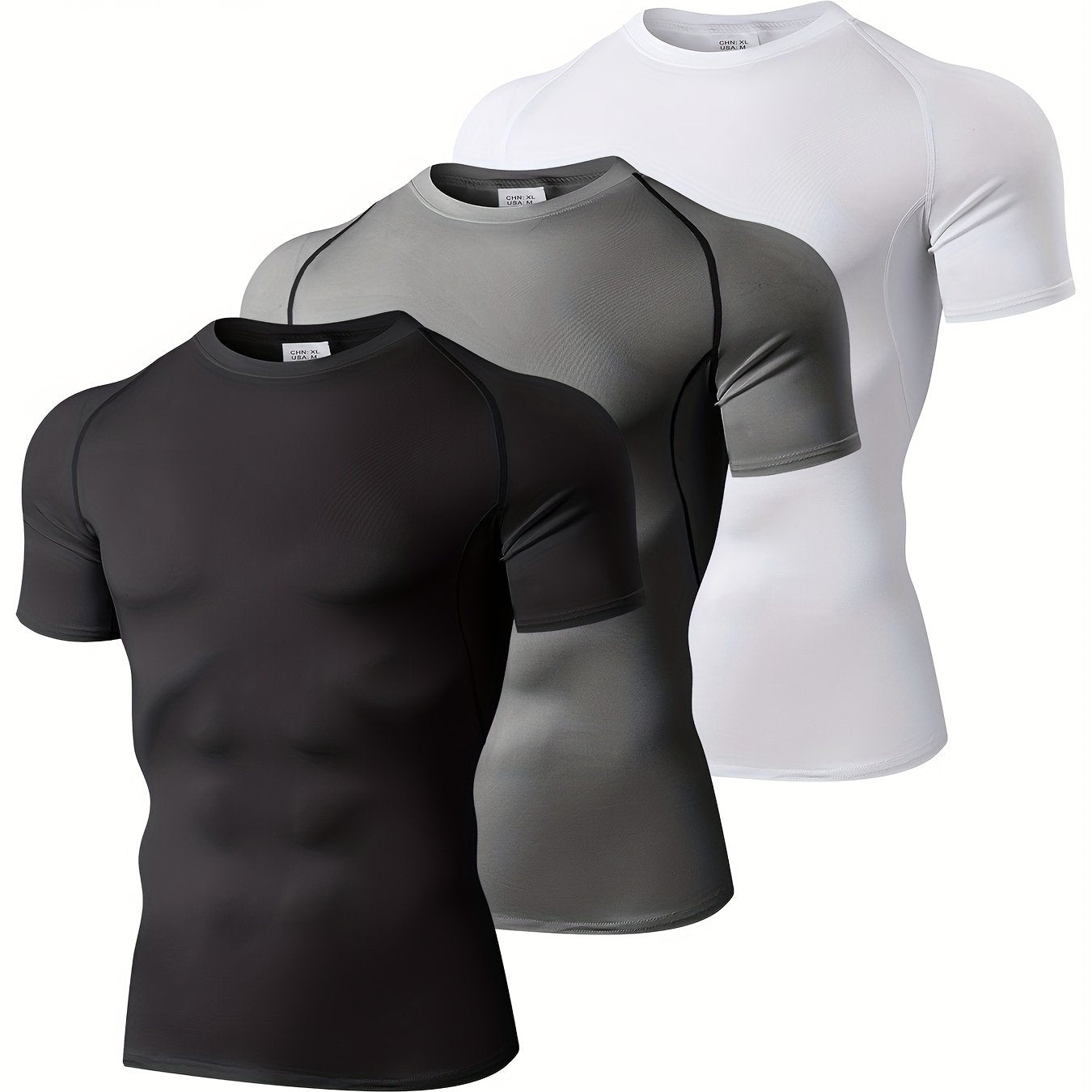 Ensemble de t-shirts de compression pour hommes, idéal pour les sports de plein air