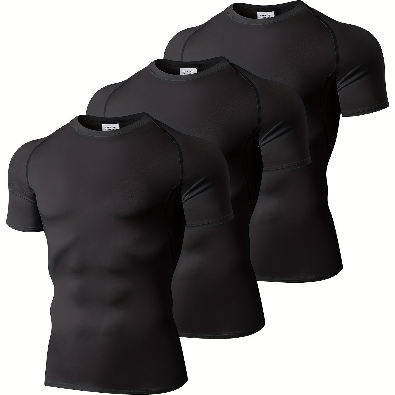 Ensemble de t-shirts de compression pour hommes, idéal pour les sports de plein air