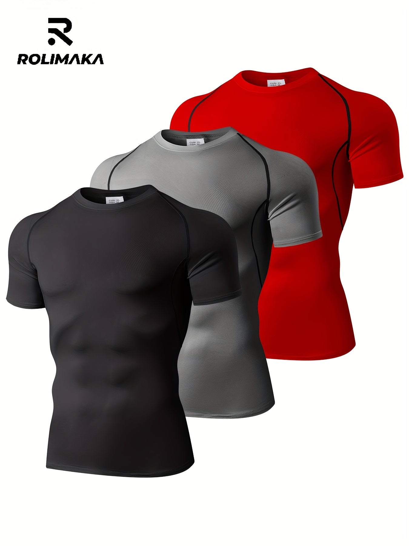 Ensemble de t-shirts de compression pour hommes, idéal pour les sports de plein air