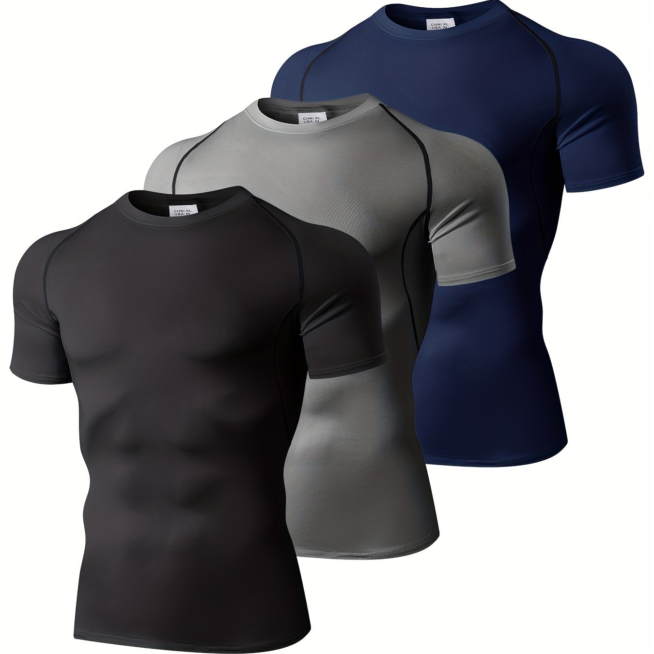 Ensemble de t-shirts de compression pour hommes, idéal pour les sports de plein air