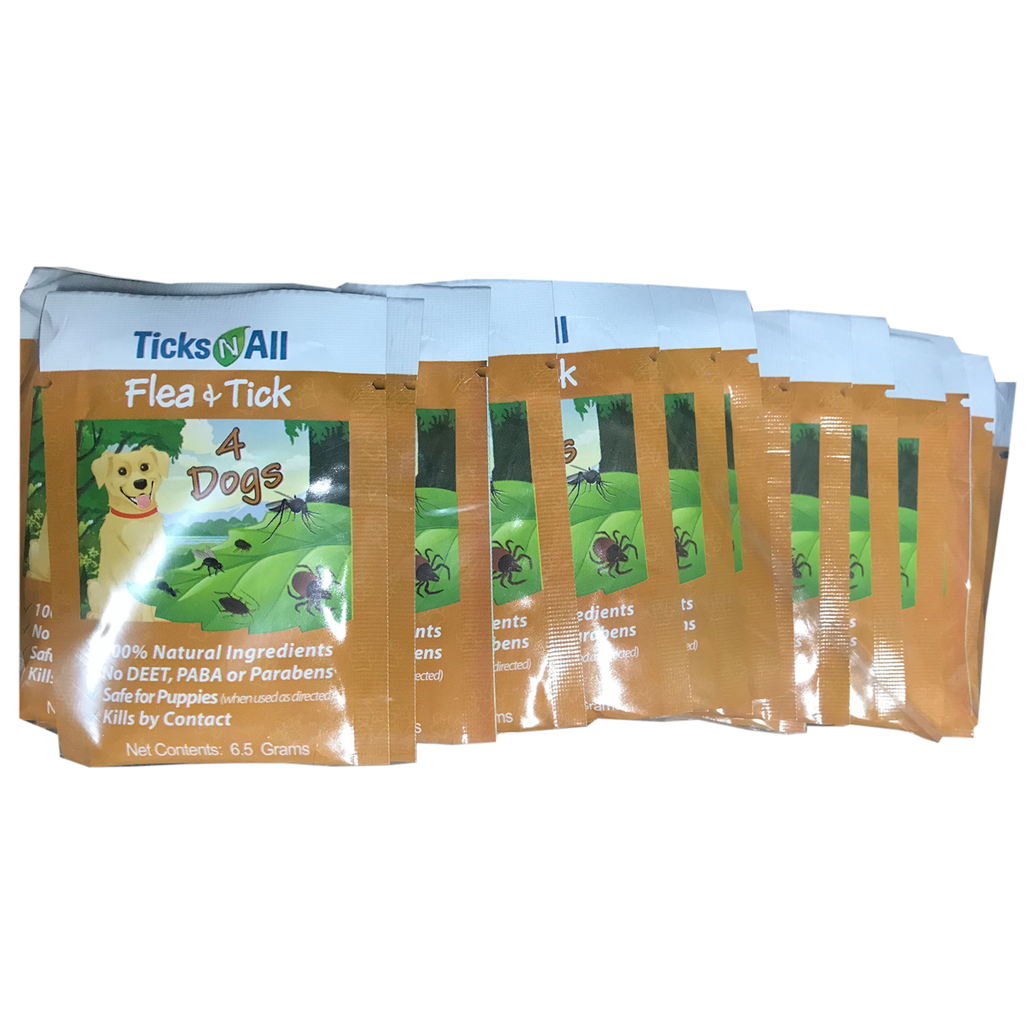 Lingettes naturelles contre les puces et les tiques pour 4 chiens (50 centimes)