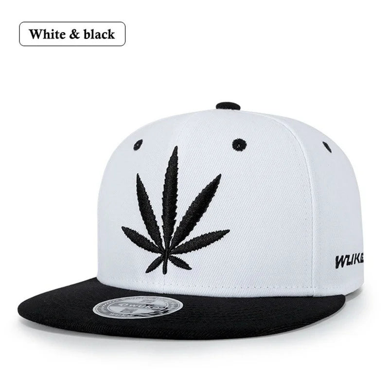 Casquette de baseball à imprimé feuilles, style printemps-été, à la mode, snapback, pour l'extérieur, en coton