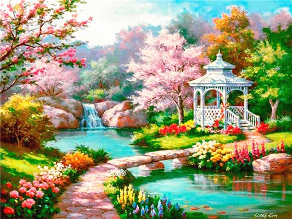 Peinture diamant paysage à faire soi-même, broderie complète en mosaïque