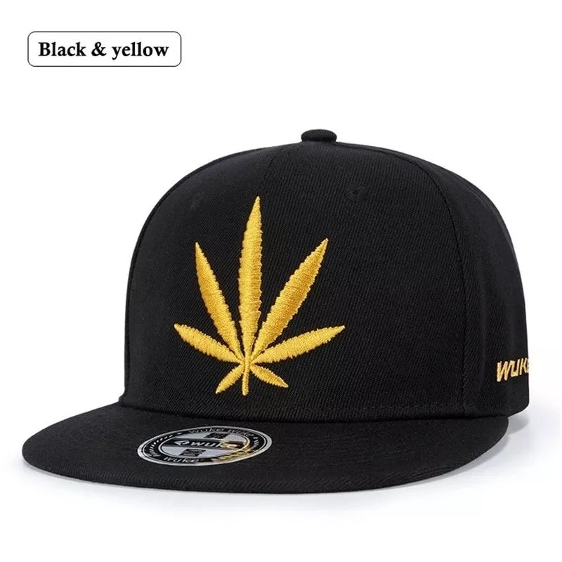 Casquette de baseball à imprimé feuilles, style printemps-été, à la mode, snapback, pour l'extérieur, en coton
