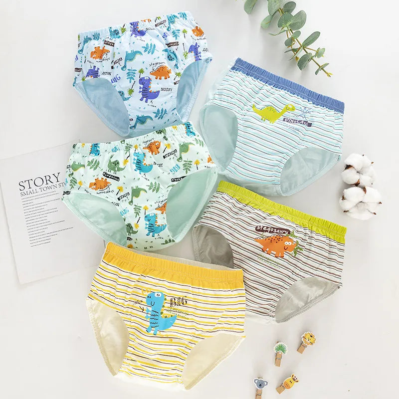 Sous-vêtements garçon en coton à motif dinosaure | Boxers garçon confortables et respirants | Lot de 5 sous-vêtements enfant | Sous-vêtements ludiques avec dinosaures pour garçons | Coton doux pour sous-vêtements enfant | Sous-vêtements garçons 2 à 14 ans | Boxers enfant avec taille élastique | Motifs dinosaures amusants pour garçons | Sous-vêtements pratiques pour enfants actifs | Pack de sous-vêtements durable et confortable