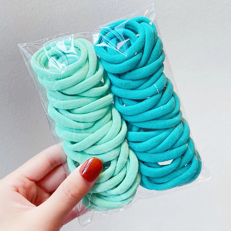 Lot de 50/100 petits élastiques à cheveux colorés en nylon pour filles, accessoires pour cheveux pour enfants