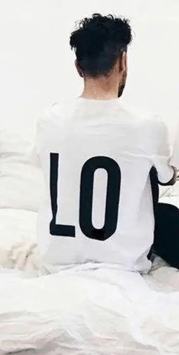 LO VE red casual cotton women's men's t-shirt short sleeve round neck tops