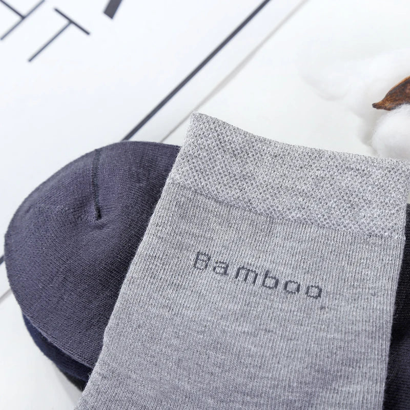 Lot de 10 paires de chaussettes en fibre de bambou pour homme, style décontracté et antibactérien