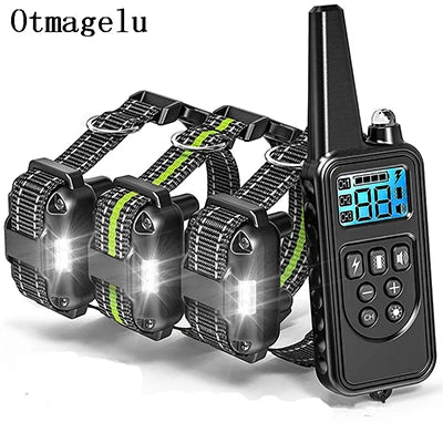 Collier de dressage pour chien avec télécommande LCD pour animaux de compagnie, étanche, antichoc, vibration et son