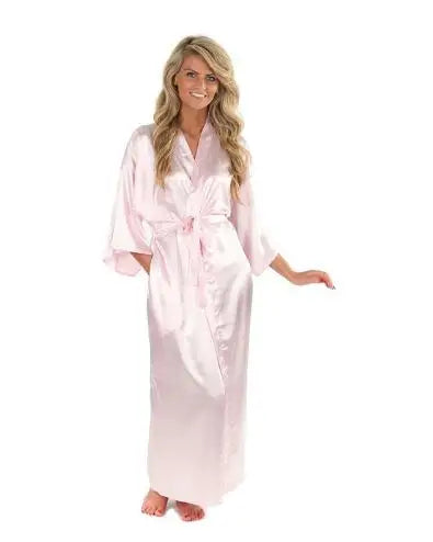 Peignoir de bain long en satin de soie pour femme, tenue de mariée sexy