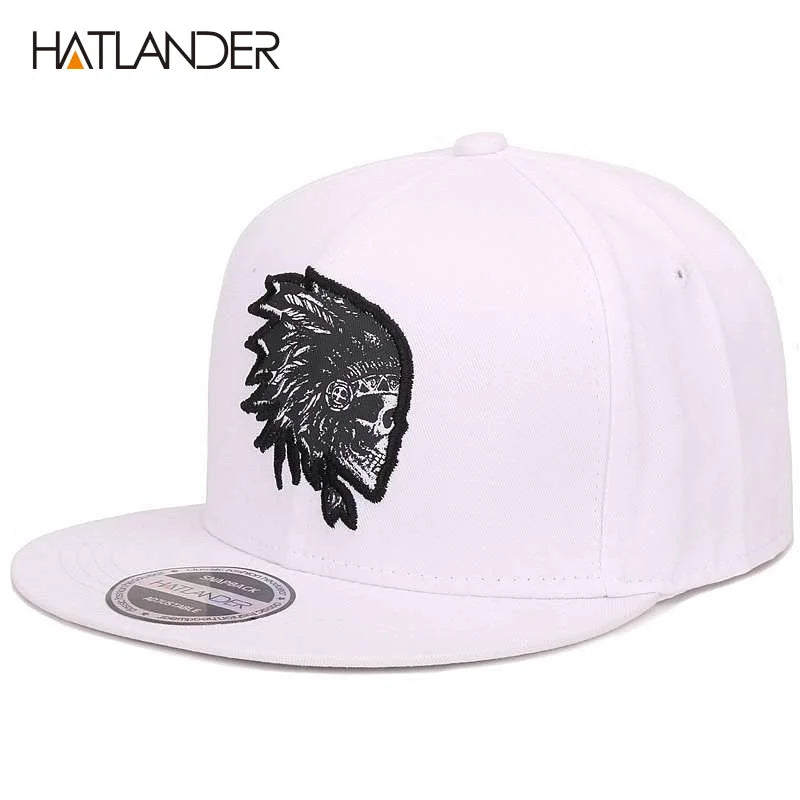 Unisex Skull Snapback Flat Brim Baseball Caps