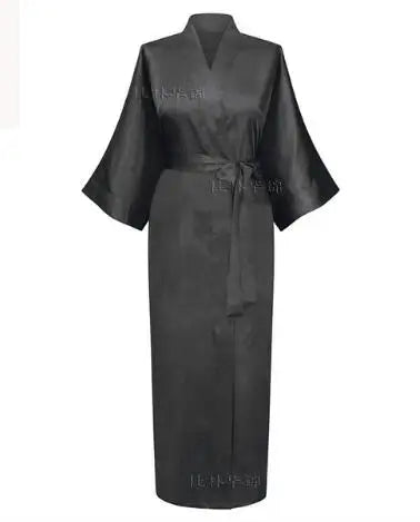 Peignoir de bain long en satin de soie pour femme, tenue de mariée sexy