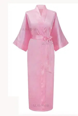 Peignoir de bain long en satin de soie pour femme, tenue de mariée sexy