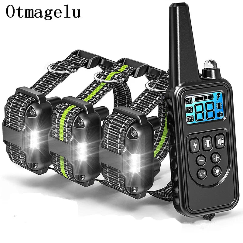 Collier de dressage pour chien avec télécommande LCD pour animaux de compagnie, étanche, antichoc, vibration et son