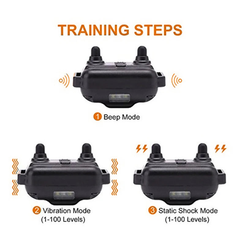 Collier de dressage pour chien rechargeable | Collier de dressage étanche pour chien | Collier avec télécommande pour dressage canin | Collier d'entraînement pour chien 800m | Dispositif électronique de dressage pour chien | Collier éducatif avec bip et vibration | Collier de dressage à stimulation réglable | Collier de dressage à distance pour chien | Collier anti-aboiement pour chien | Collier d'éducation pour chien avec écran LCD