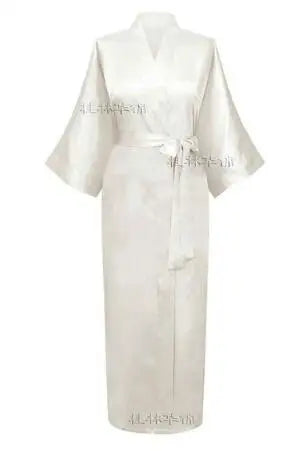 Peignoir de bain long en satin de soie pour femme, tenue de mariée sexy