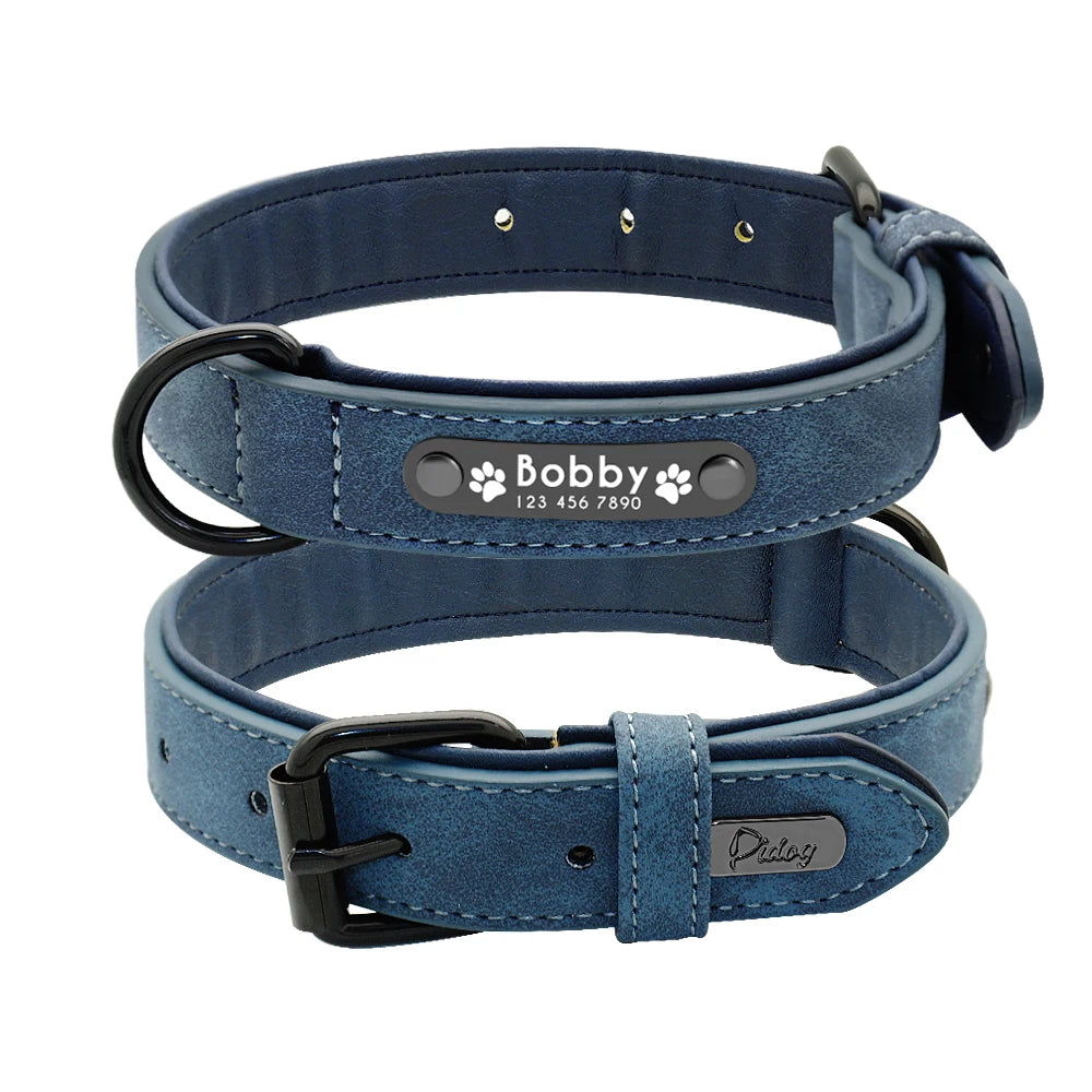 Ensemble collier et laisse en cuir personnalisé pour chiens de petite, moyenne et grande taille, pitbull