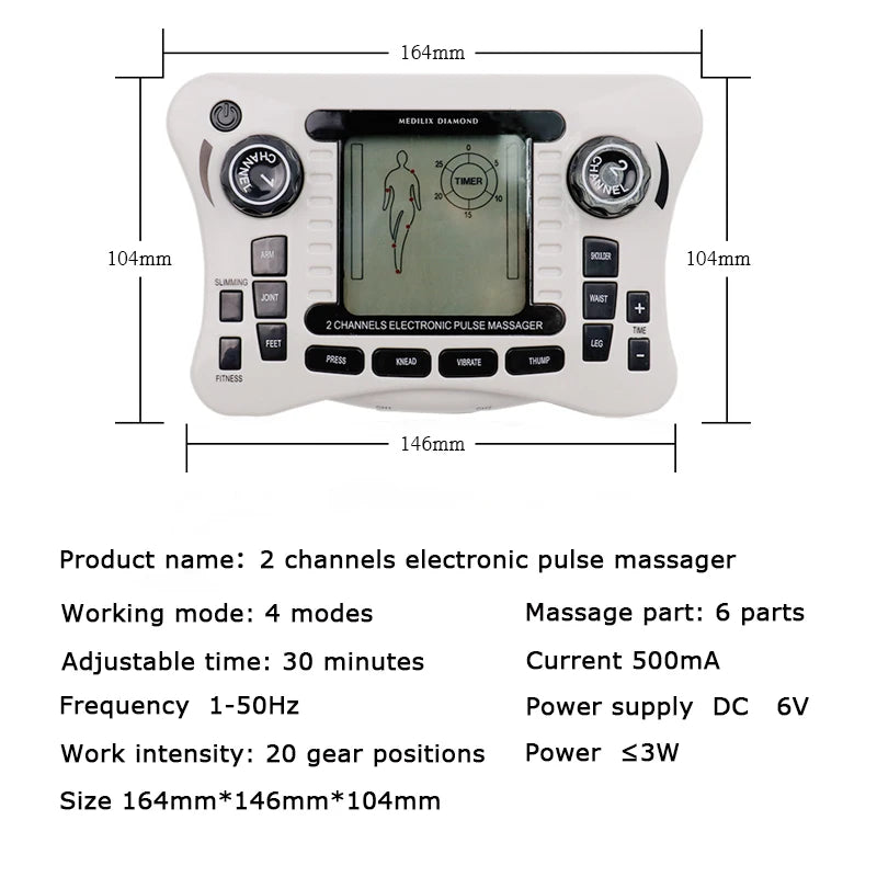 Appareil de massage corporel électronique | Appareil de massage à impulsions électriques | Dispositif de massage musculaire portable | Stimulateur musculaire à 20 niveaux | Massage électrique pour soulagement des douleurs | Appareil TENS pour le dos et les épaules | Machine de massage multifonction | Appareil de massage pour jambes et bras | Électrostimulateur compact pour relaxation | Appareil de massage personnel à impulsions
