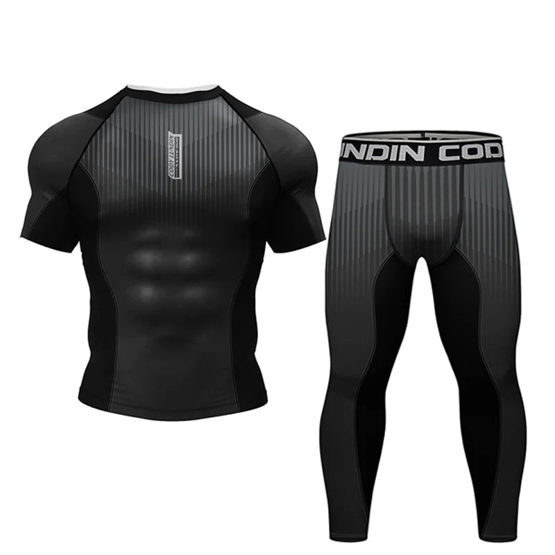Ensemble t-shirt et pantalon de protection pour kickboxing, jiu-jitsu, MMA, vêtements de sport pour hommes