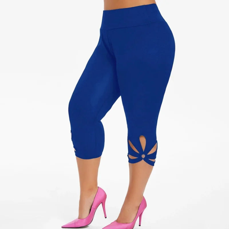 Women's Plus Size Stretch Leggings Seamless Casual Capri Leggings