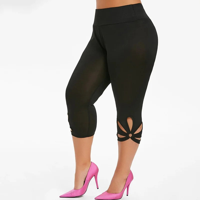Women's Plus Size Stretch Leggings Seamless Casual Capri Leggings