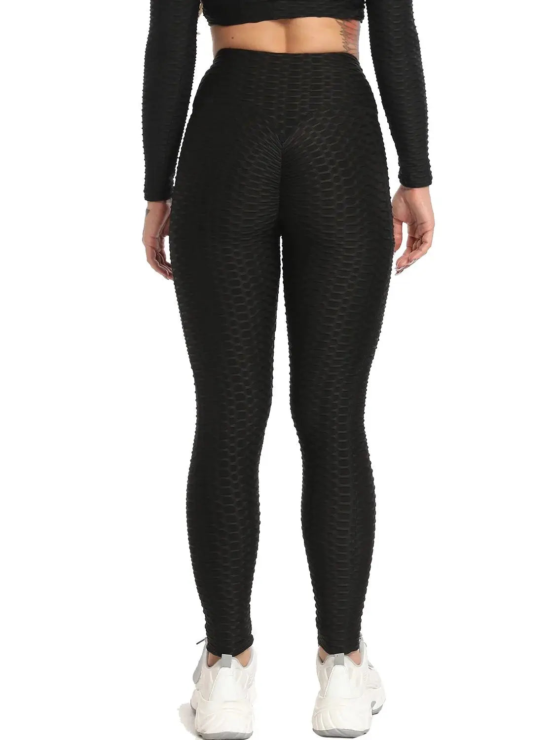 Sexy Women's Textured Crinkle Fitness Push Up Leggings
