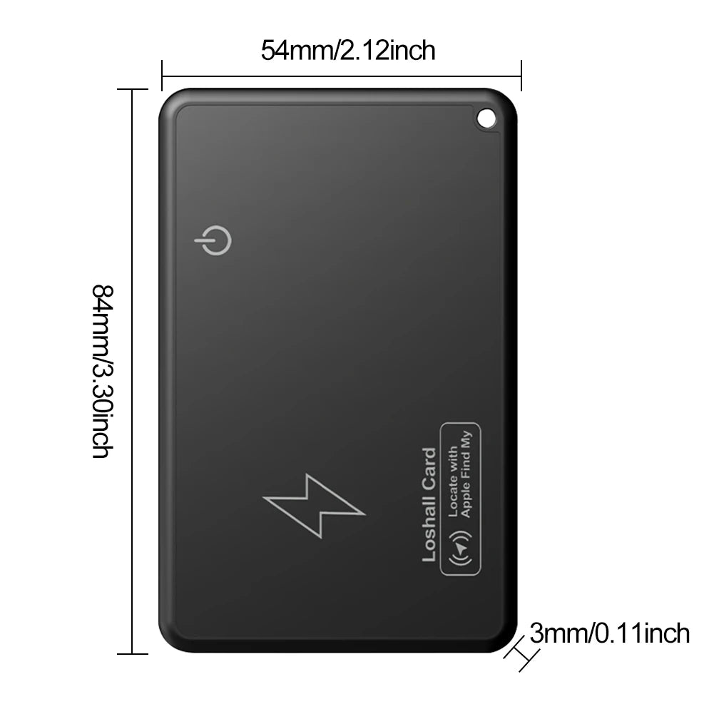 Wallet Tracker Card, Wireless Charging, GPS Location, for Apple, Find My Airtag