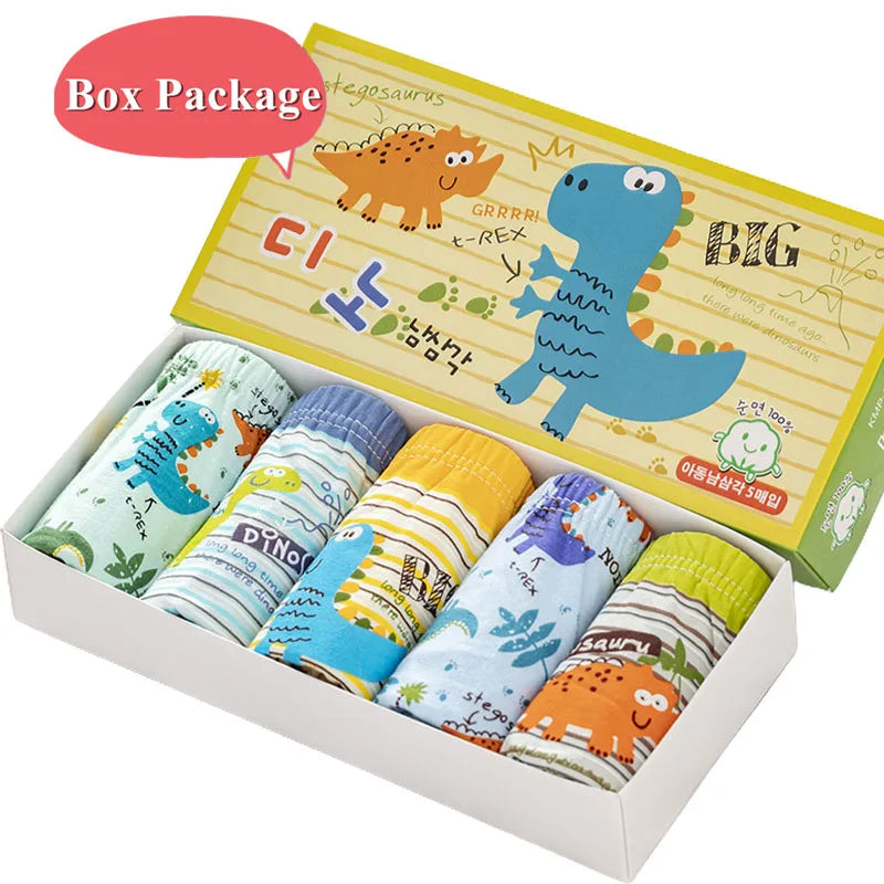 Sous-vêtements garçon en coton à motif dinosaure | Boxers garçon confortables et respirants | Lot de 5 sous-vêtements enfant | Sous-vêtements ludiques avec dinosaures pour garçons | Coton doux pour sous-vêtements enfant | Sous-vêtements garçons 2 à 14 ans | Boxers enfant avec taille élastique | Motifs dinosaures amusants pour garçons | Sous-vêtements pratiques pour enfants actifs | Pack de sous-vêtements durable et confortable