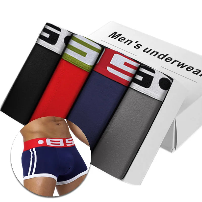 CMENIN Lot de 4 boxers en coton respirants pour homme