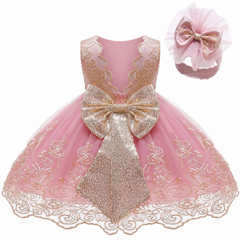 Robe de princesse pour bébé fille, tenue de fête d'anniversaire pour nouveau-né, de 0 à 2 ans