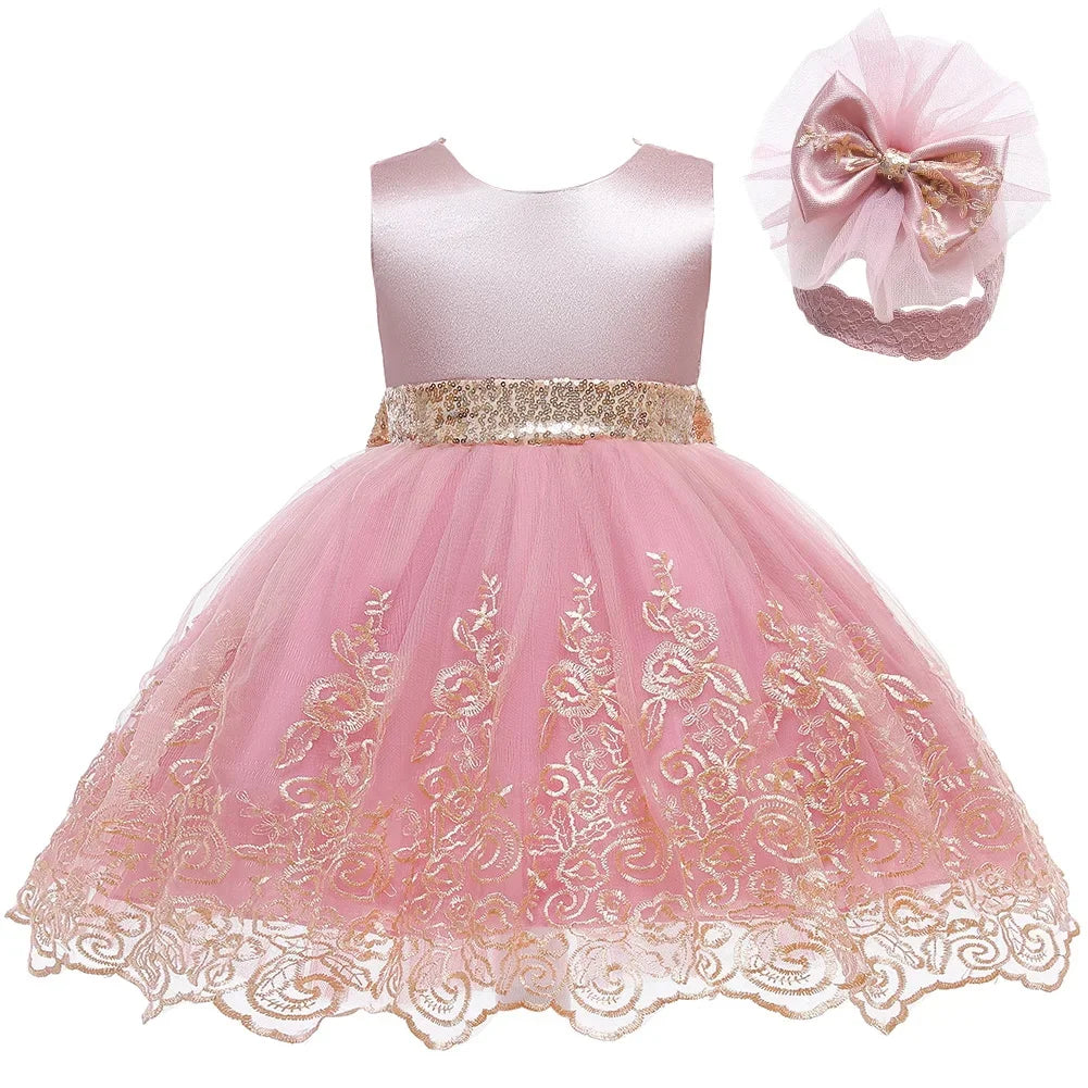 Robe de princesse pour bébé fille, tenue de fête d'anniversaire pour nouveau-né, de 0 à 2 ans