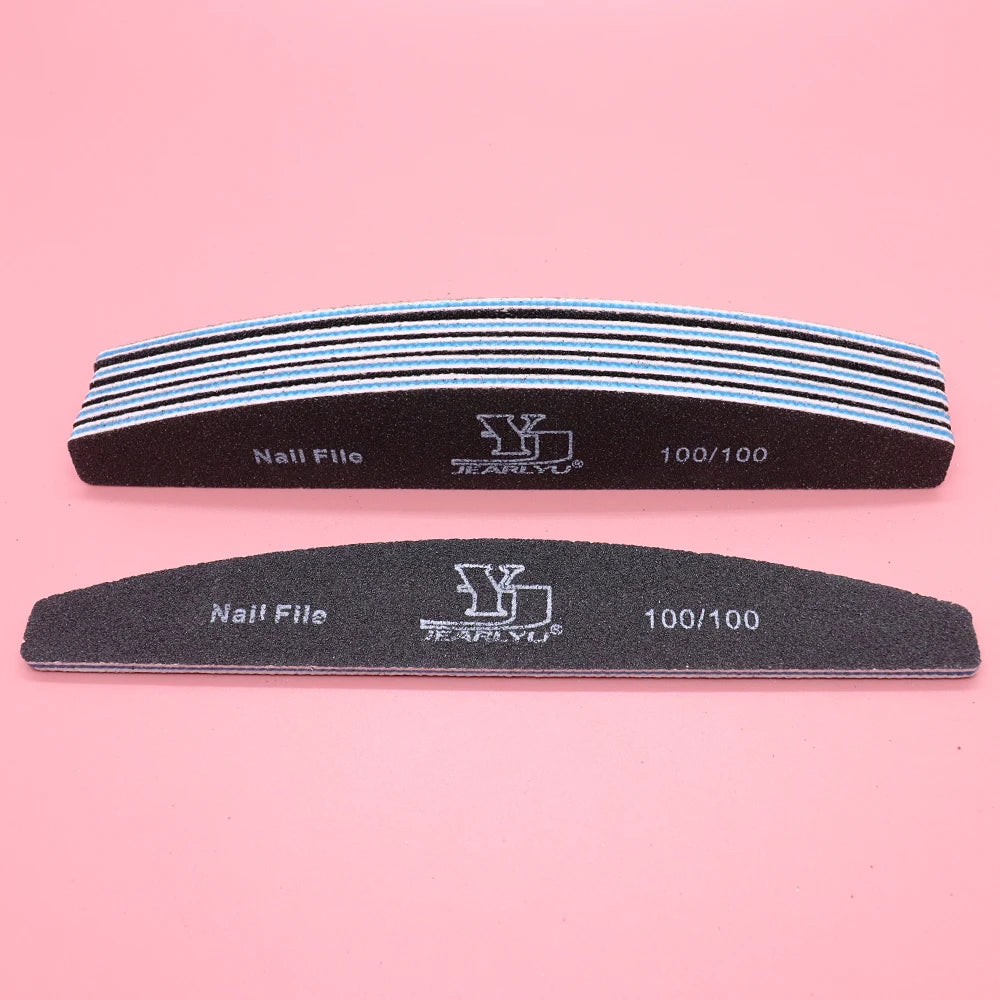 Lot de 5 limes à ongles professionnelles, grain 80, 100, 150, 180, 240