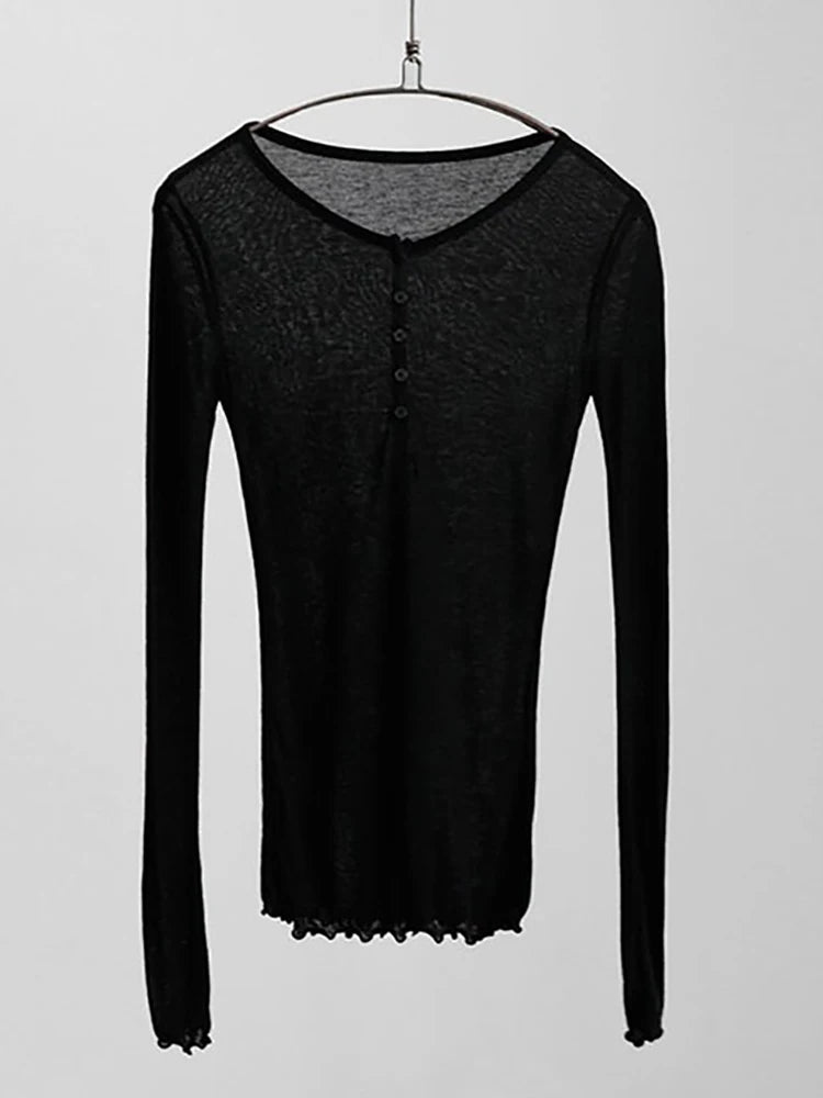 Sexy long sleeve t shirt for women korean style kawaii style
