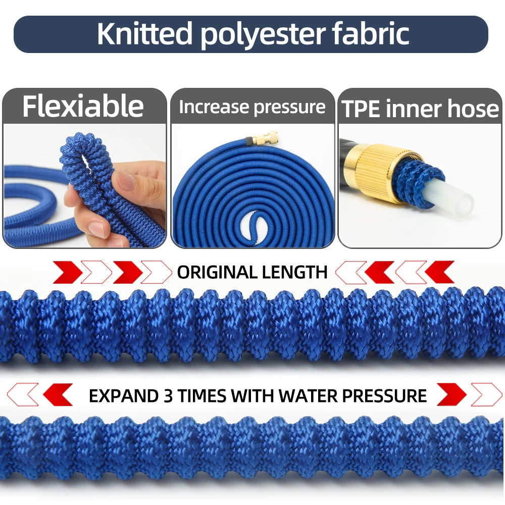 Tuyau d'arrosage extensible haute pression pour lavage de voiture
