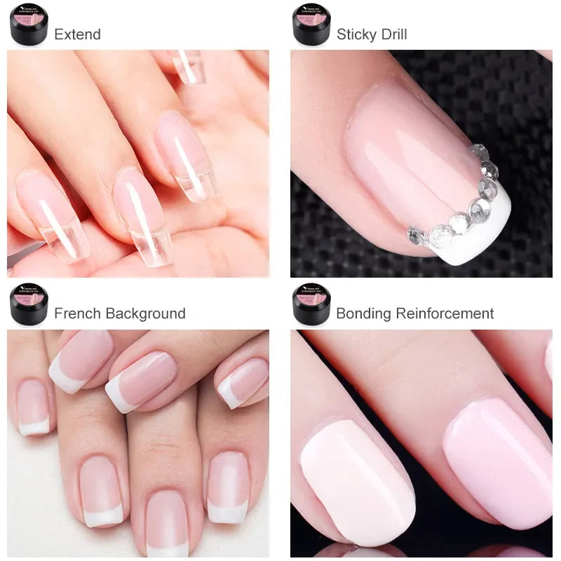 Gel pour ongles Venalisa 15 ml UV LED Nail Builder Construction Extend Semi Transparent