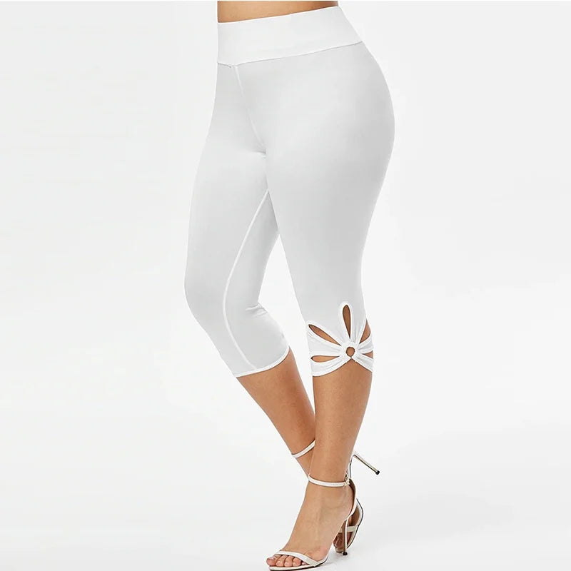 Women's Plus Size Stretch Leggings Seamless Casual Capri Leggings