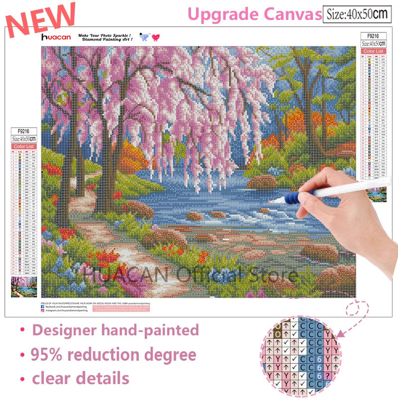 Peinture diamant paysage à faire soi-même, broderie complète en mosaïque