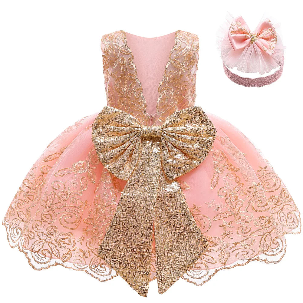 Robe de princesse pour bébé fille, tenue de fête d'anniversaire pour nouveau-né, de 0 à 2 ans