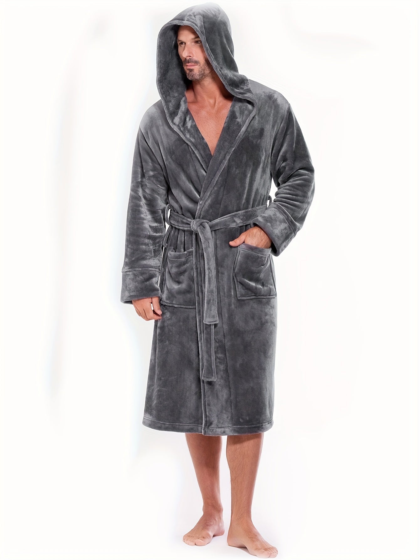 Peignoir à capuche confortable pour homme, tendance, chaud et confortable