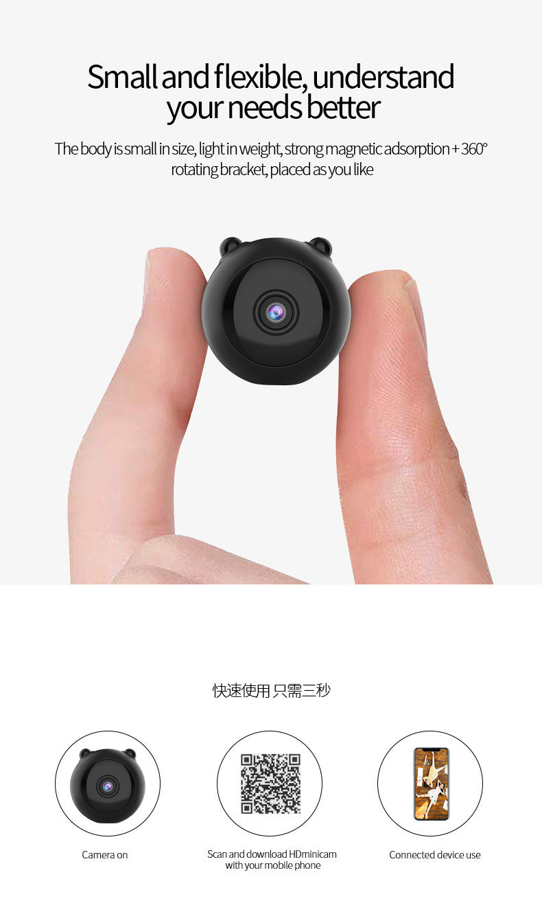 Mini caméra de surveillance sans fil HD Wifi IR Vision nocturne infrarouge