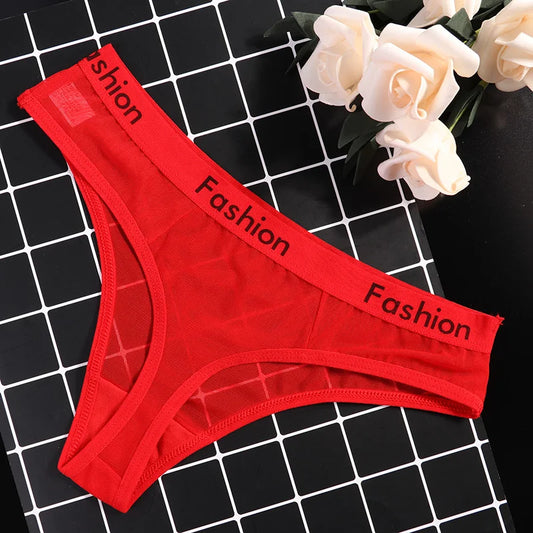 Sous-vêtements sexy en maille transparente pour femmes, strings, slips pour dames