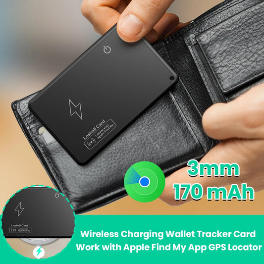 Wallet Tracker Card, Wireless Charging, GPS Location, for Apple, Find My Airtag