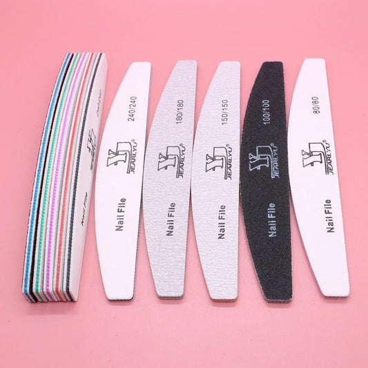 Lot de 5 limes à ongles professionnelles, grain 80, 100, 150, 180, 240