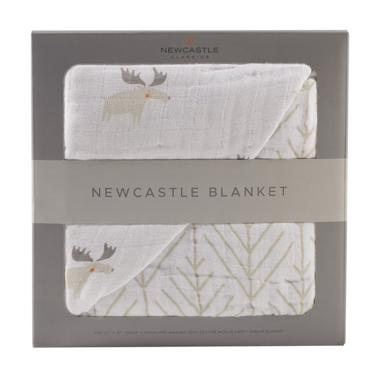 Couverture Newcastle en mousseline de coton Mister Moose and Forest Arrow