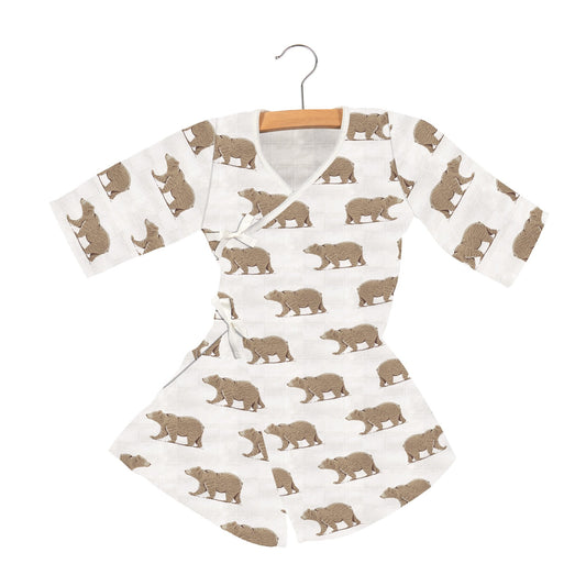Robe portefeuille courte Newcastle en bambou Goodnight Bear