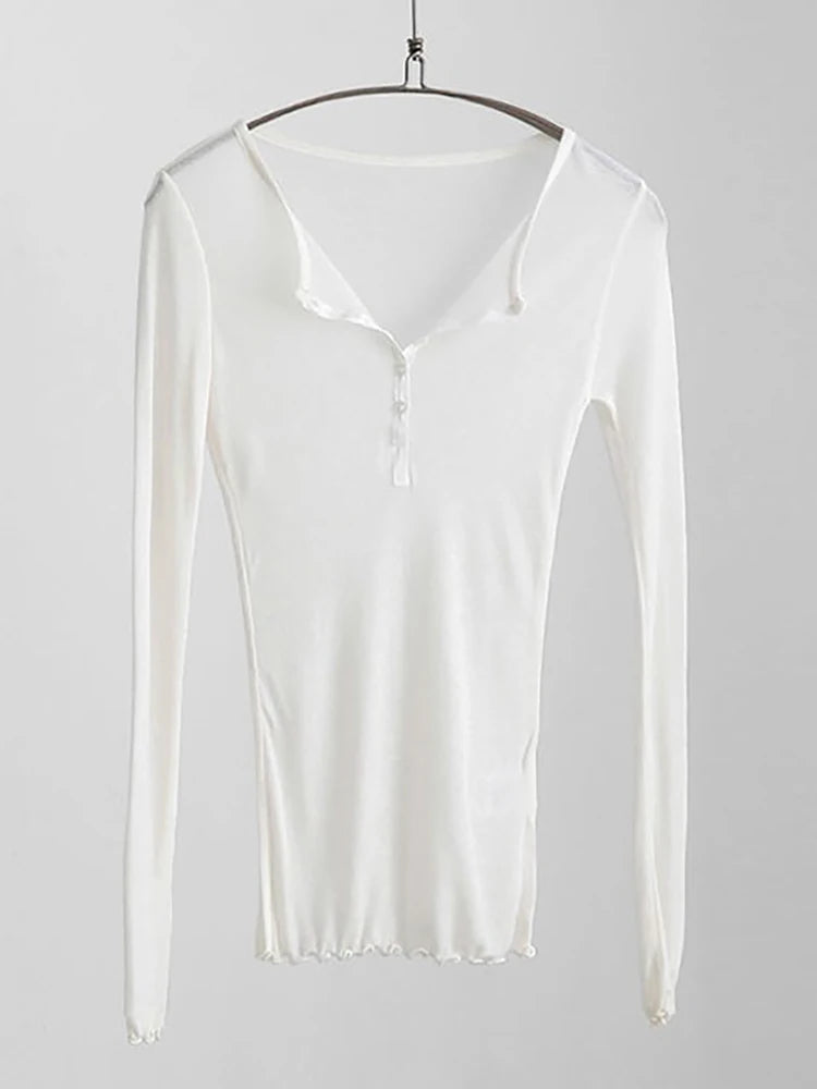 Sexy long sleeve t shirt for women korean style kawaii style
