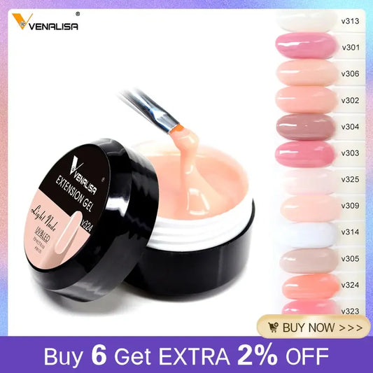 Gel pour ongles Venalisa 15 ml UV LED Nail Builder Construction Extend Semi Transparent