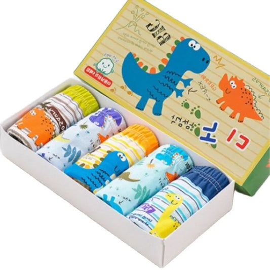 Sous-vêtements garçon en coton à motif dinosaure | Boxers garçon confortables et respirants | Lot de 5 sous-vêtements enfant | Sous-vêtements ludiques avec dinosaures pour garçons | Coton doux pour sous-vêtements enfant | Sous-vêtements garçons 2 à 14 ans | Boxers enfant avec taille élastique | Motifs dinosaures amusants pour garçons | Sous-vêtements pratiques pour enfants actifs | Pack de sous-vêtements durable et confortable