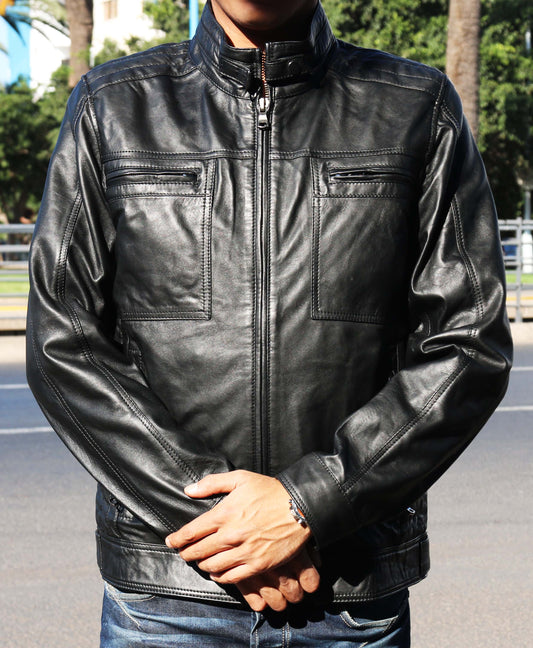 Artak - Veste en cuir véritable pour homme